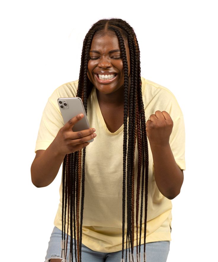 A customer celebrating as her package activates